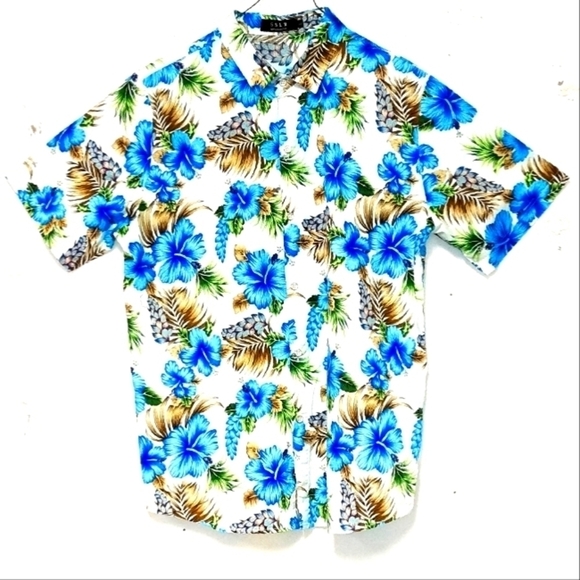 SSLR Hawaiian shirt floral notif colorful  Size: L - Picture 1 of 6